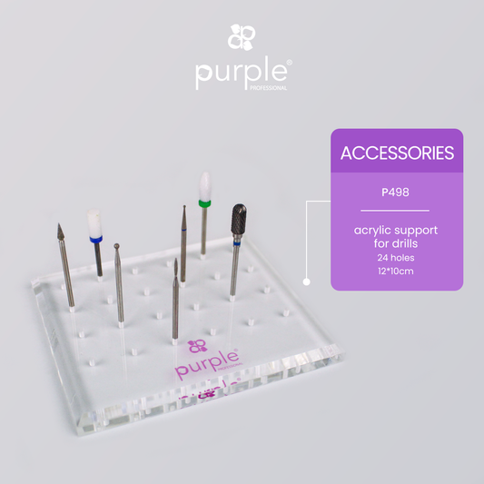 Acrylic Support for Drills (24 Holes) - Pipa Cosmetics Purple Professional®