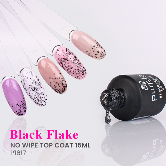Black Flake No Wipe Top Coat - Pipa Cosmetics Purple Professional®