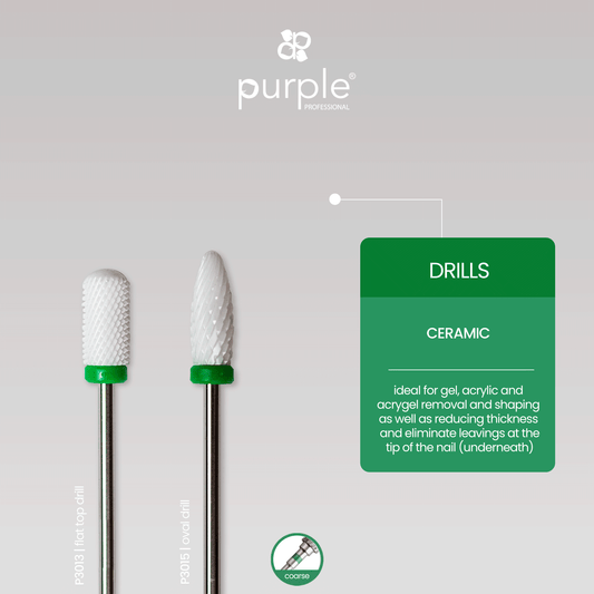 Ceramic Nail Drill - Oval 6x14.5mm (coarse) - Pipa Cosmetics Purple Professional®