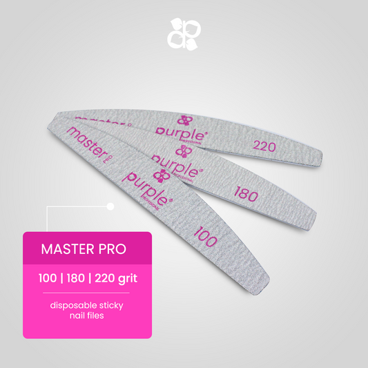 Disposable Files Master Pro 220 (30uni) - Pipa Cosmetics Purple Professional®