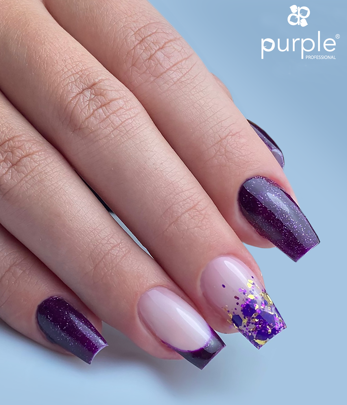 Gel Polish Completely Free glitter - Pipa Cosmetics Purple Professional®