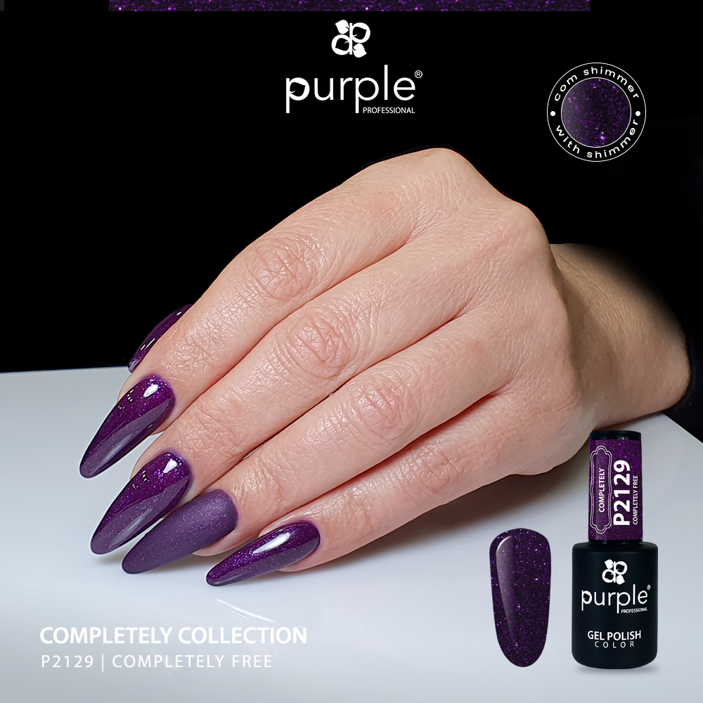 Gel Polish Completely Free glitter - Pipa Cosmetics Purple Professional®
