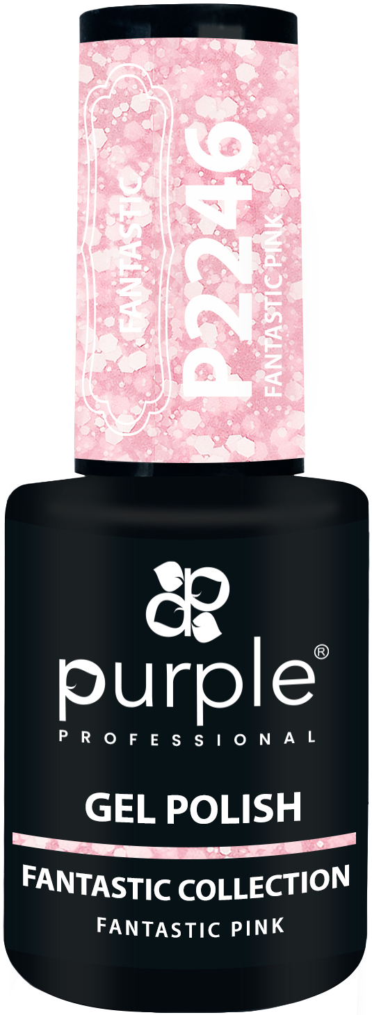 Gel Polish Fantastic Pink flakes - Pipa Cosmetics Purple Professional®
