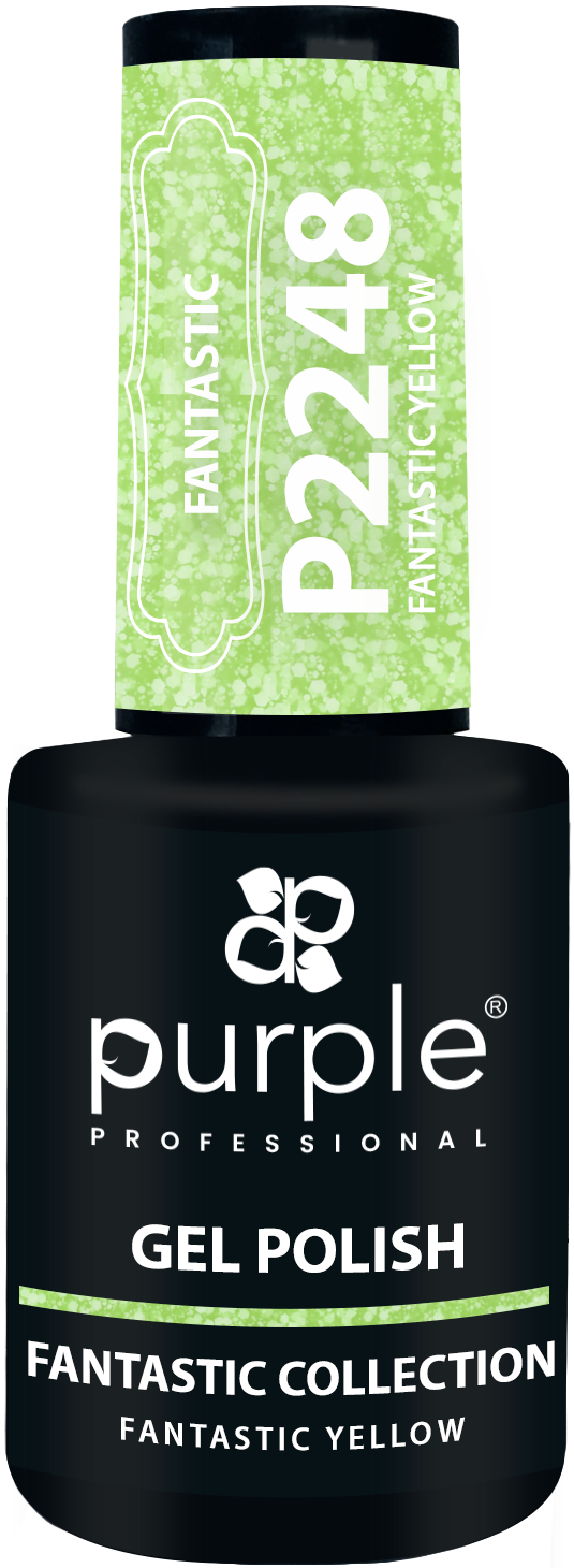 Gel Polish Fantastic Yellow flakes - Pipa Cosmetics Purple Professional®
