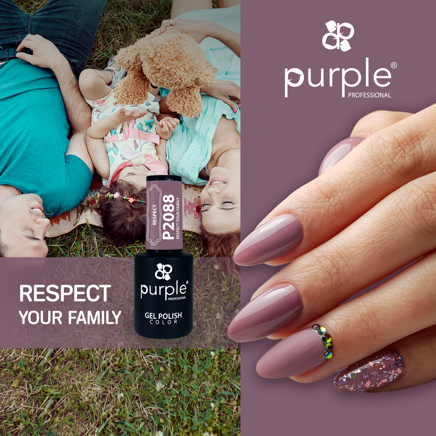 Gel Polish Respect Your Family - Pipa Cosmetics Purple Professional®