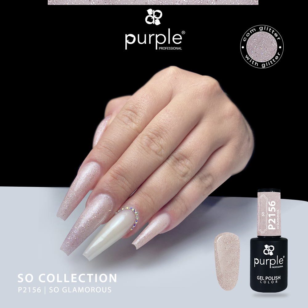 Gel Polish So Glamorous glitter - Pipa Cosmetics Purple Professional®