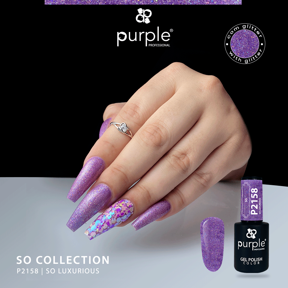 Gel Polish So Luxurious glitter - Pipa Cosmetics Purple Professional®