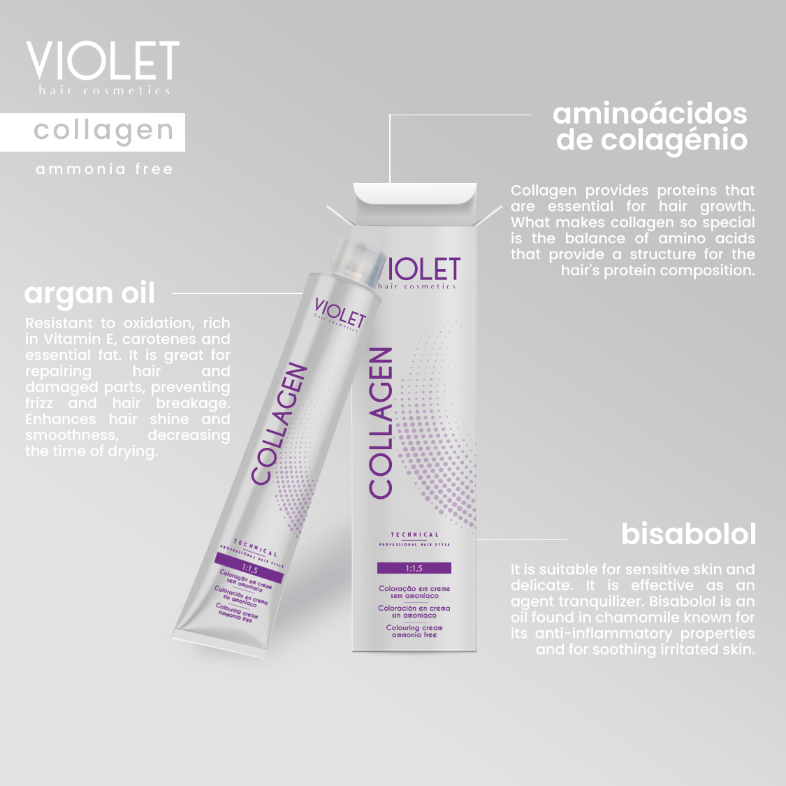 Hair Dye Collagen 1.0 Black - Pipa Cosmetics Violet Hair Cosmetics®