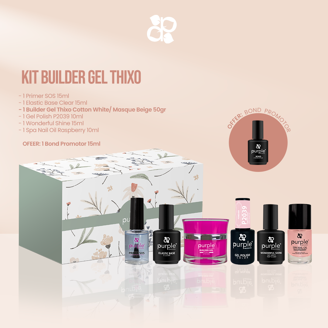 Kit Builder Gel Thixo - Cotton White - Pipa Cosmetics Purple Professional®
