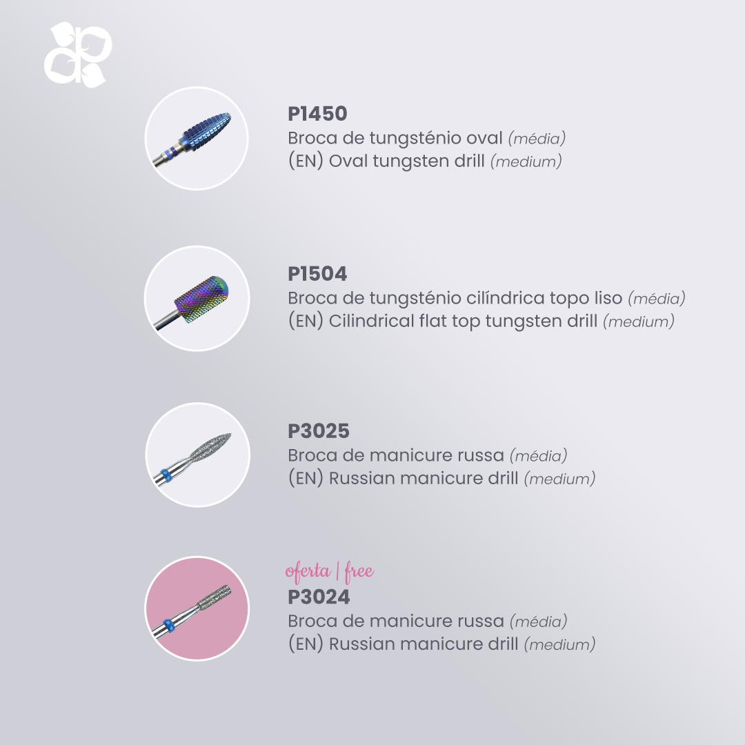 Kit Drills 1 - Pipa Cosmetics Purple Professional®