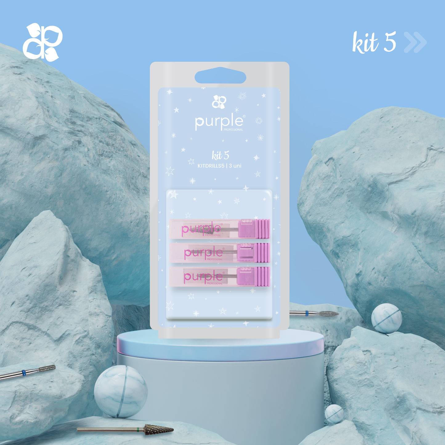 Kit Drills 5 - Pipa Cosmetics Purple Professional®