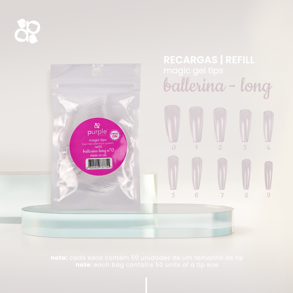 Magic Tips Ballerina Long Recargas Nº0 - Pipa Cosmetics Purple Professional®