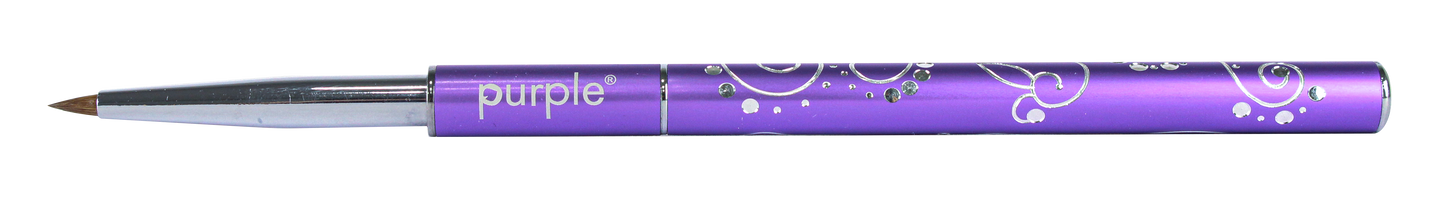 Mini Nail Art Plastiart And Acrylic Kolinsky Brush (metallic handle) - Pipa Cosmetics Purple Professional®
