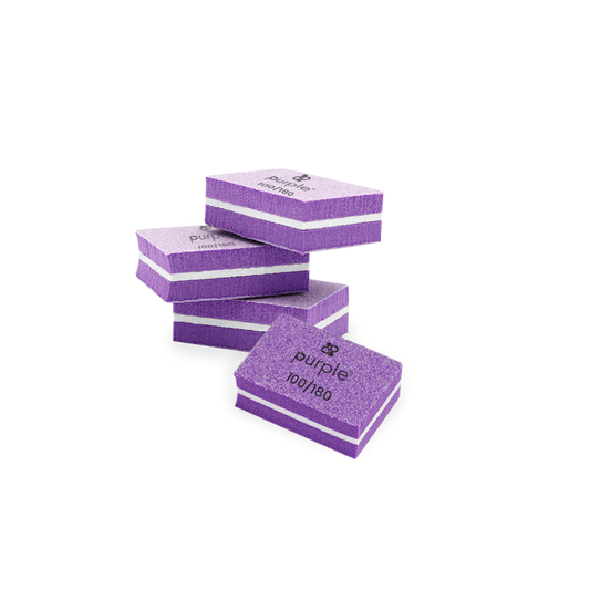 Mini Nail File Buffer 100/180 - Pipa Cosmetics Purple Professional®