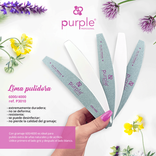 Nail File Buffer 600/4000 - Pipa Cosmetics Purple Professional®