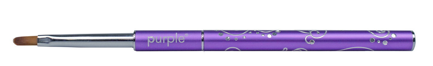 Nylon Gel Brush #2 Oval (metallic handle) - Pipa Cosmetics Purple Professional®
