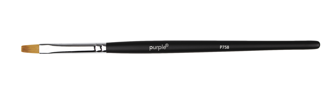 Nylon Gel Brush #6 Flat (wooden handle) - Pipa Cosmetics Purple Professional®