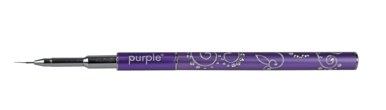 Nylon Micro Nail Art Brush #000 (metallic handle) - Pipa Cosmetics Purple Professional®
