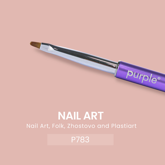 Nylon Nail Art Folk, Zhostovo And Plastiart Brush (metallic handle) - Pipa Cosmetics Purple Professional®