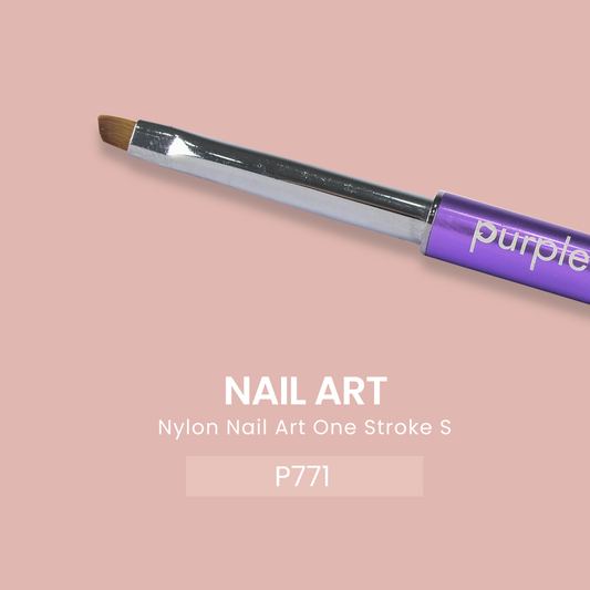 Nylon Nail Art One Stroke S Brush 3mm/4,5mm (metallic handle) - Pipa Cosmetics Purple Professional®