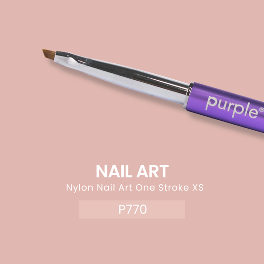 Nylon Nail Art One Stroke XS Brush 3mm/4mm (metallic handle) - Pipa Cosmetics Purple Professional®