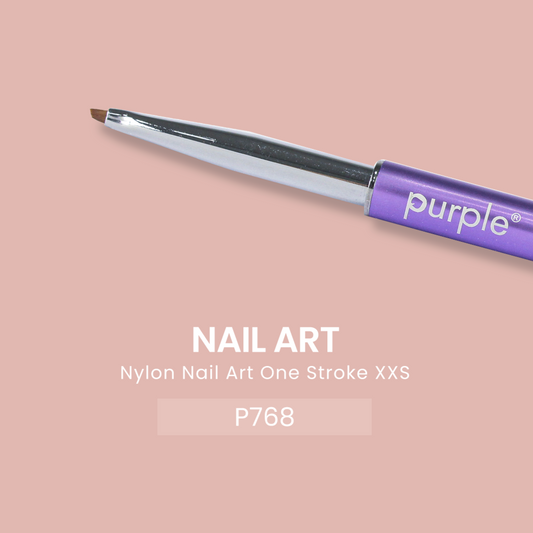 Nylon Nail Art One Stroke XXS Brush 1,5mm/2,5mm (metallic handle) - Pipa Cosmetics Purple Professional®