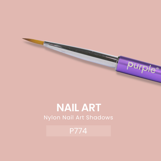 Nylon Nail Art Shadows Brush 2mm/11mm (metallic handle) - Pipa Cosmetics Purple Professional®