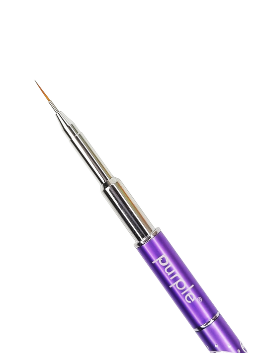 Nylon Nail Art Brush #00 (metallic handle) - Pipa Cosmetics Purple Professional®