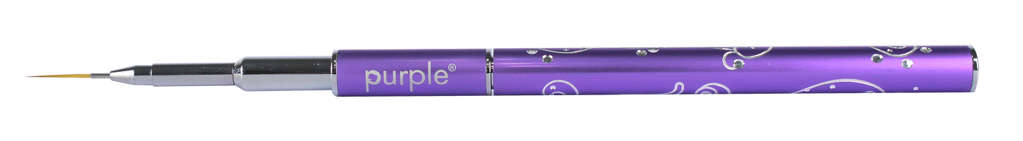 Nylon Nail Art Thin Strokes Brush 12mm (metallic handle) - Pipa Cosmetics Purple Professional®