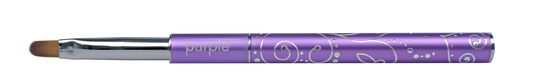 Nylon Oval Gel and Acrygel Brush #8 (metallic handle) - Pipa Cosmetics Purple Professional®