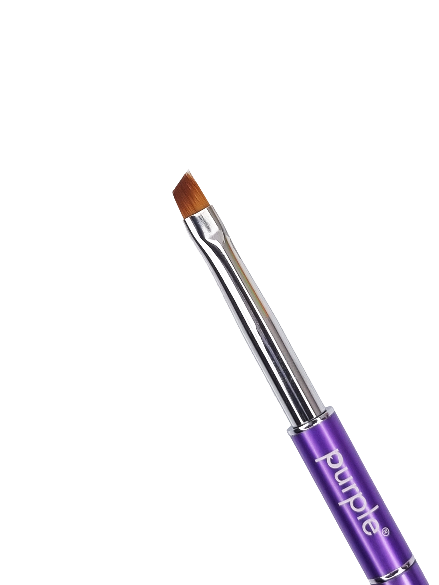 Nylon Slant One Stroke M Brush #4 (metallic handle) - Pipa Cosmetics Purple Professional®