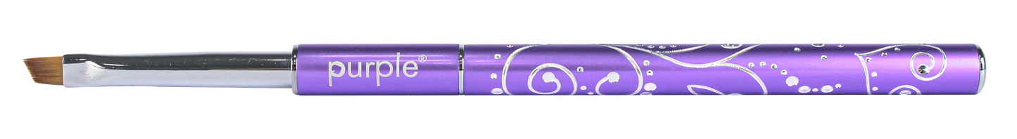 Nylon Slant One Stroke M Brush #4 (metallic handle) - Pipa Cosmetics Purple Professional®