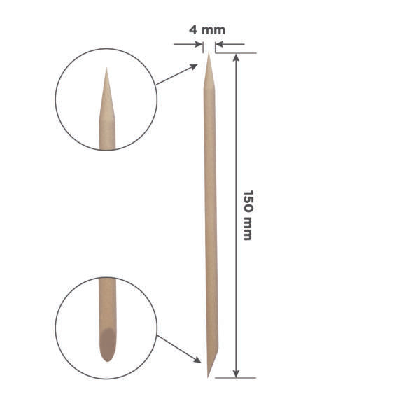 Orange stick STALEKS PRO for manicure, wooden 150 mm (100 pcs) - Pipa Cosmetics Staleks Pro