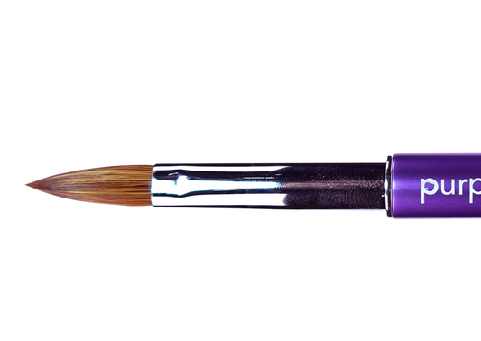Oval Acrylic Brush 100% Brush #8 (metallic handle) - Pipa Cosmetics Purple Professional®