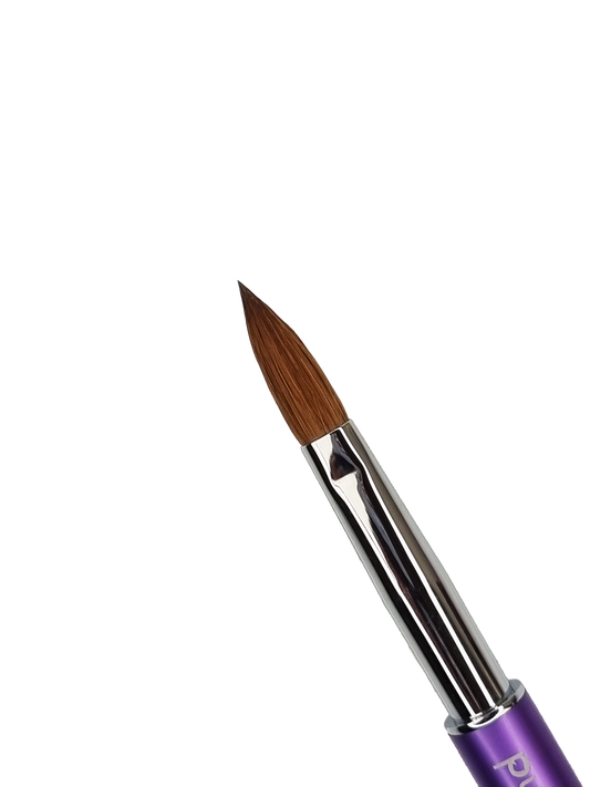 Oval Acrylic Brush 100% Kolinsky #8 (metallic handle) - Pipa Cosmetics Purple Professional®