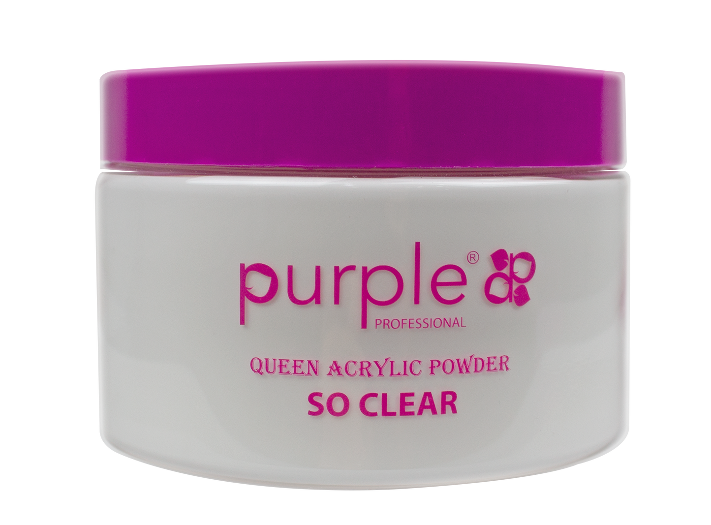 Queen Acrylic Powder So Clear 200 gr - Pipa Cosmetics Purple Professional®