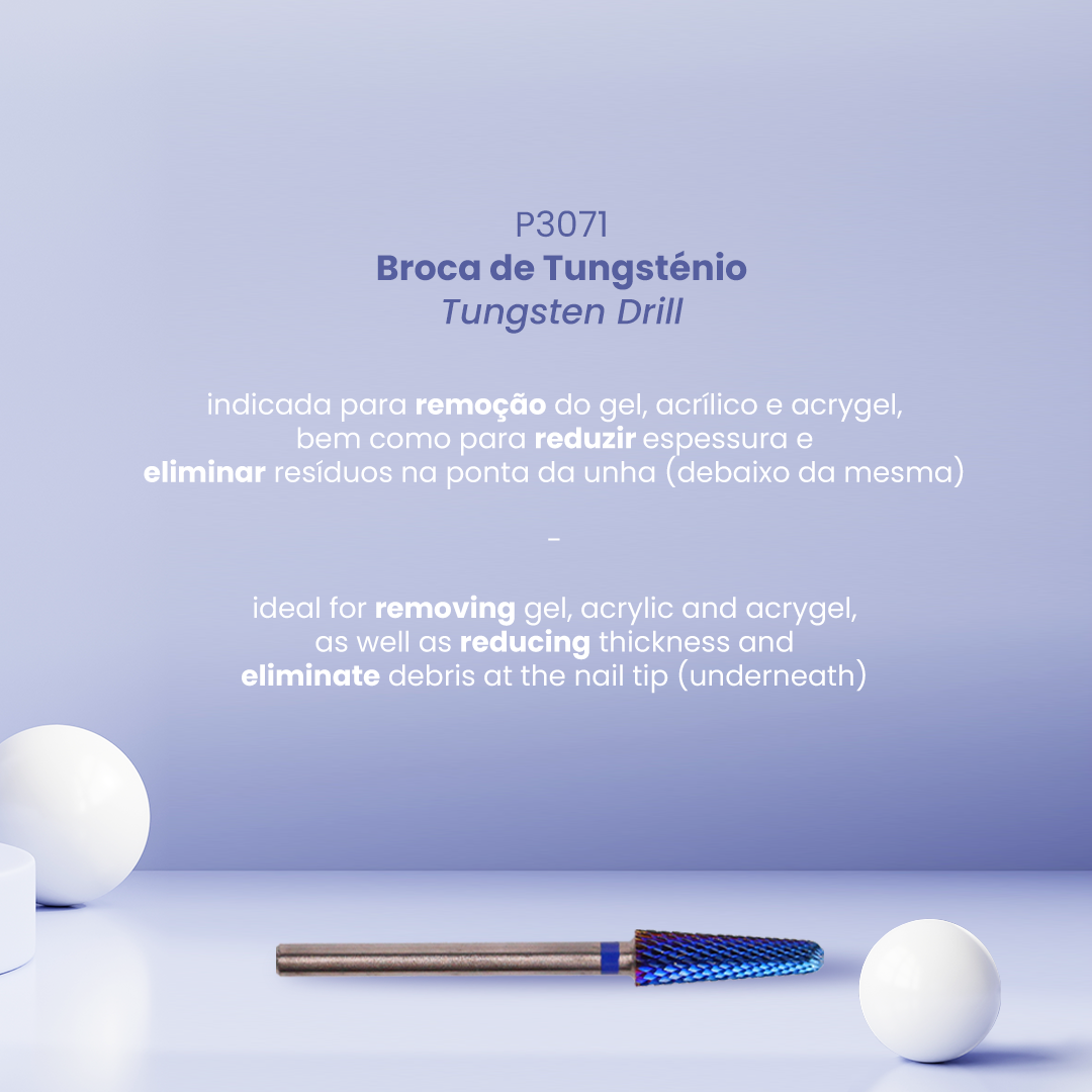 Wolfraam nagelboor - conische ronde bovenkant 4x13mm (medium)