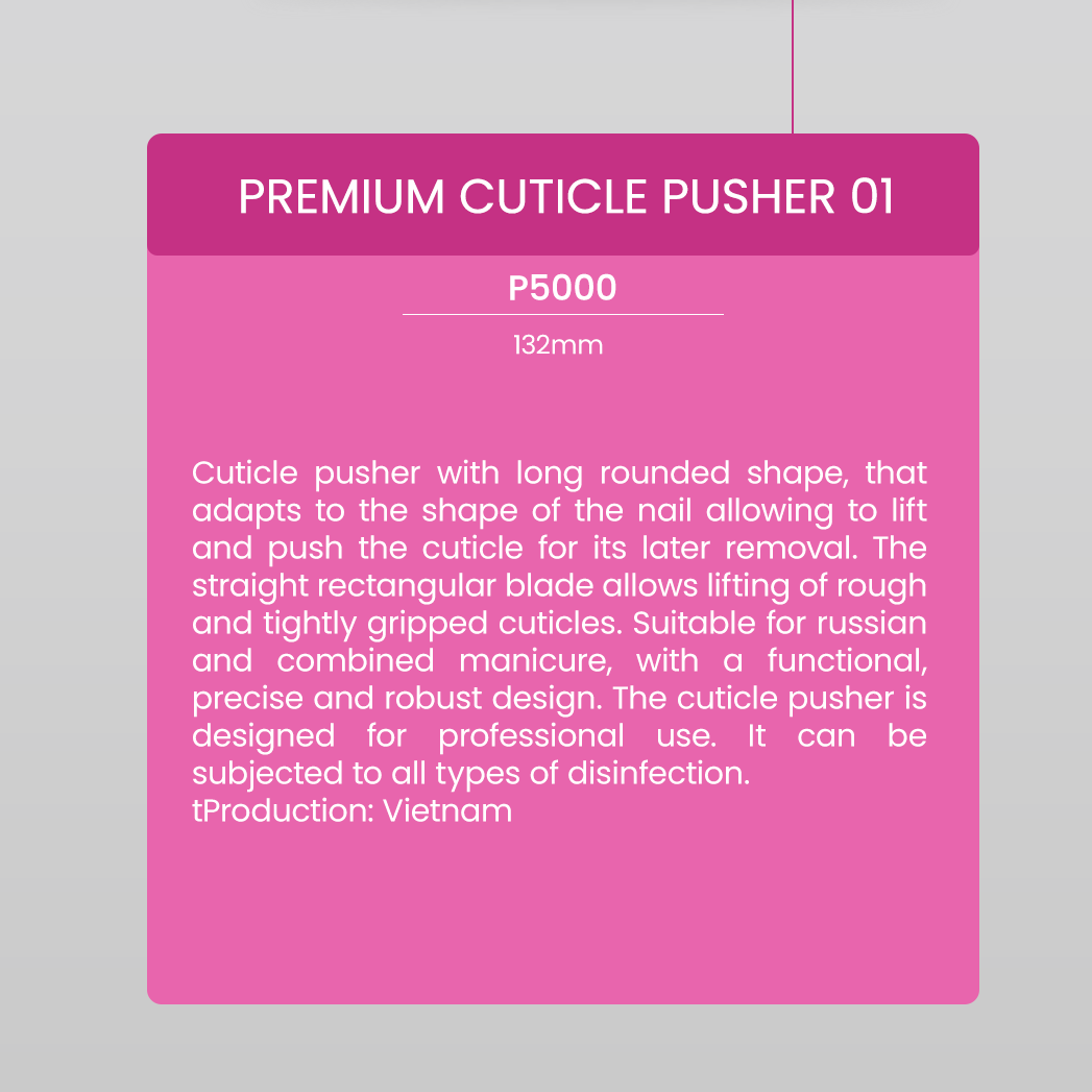 Premium Cuticle Pusher 01 132mm (japanese stainless steel) - Pipa Cosmetics Purple Professional®