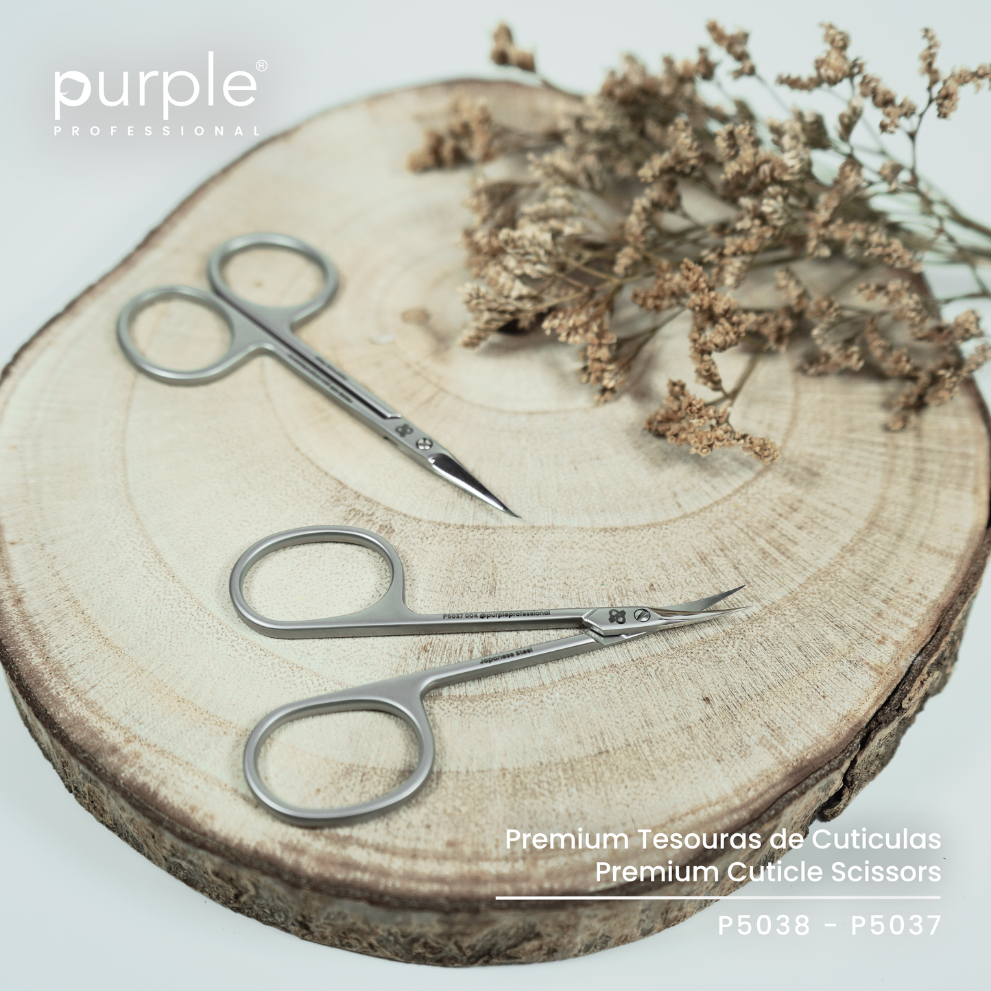 Premium Cuticle Scissor 005 95mm Hooked Point 22,5mm - Pipa Cosmetics Purple Professional®