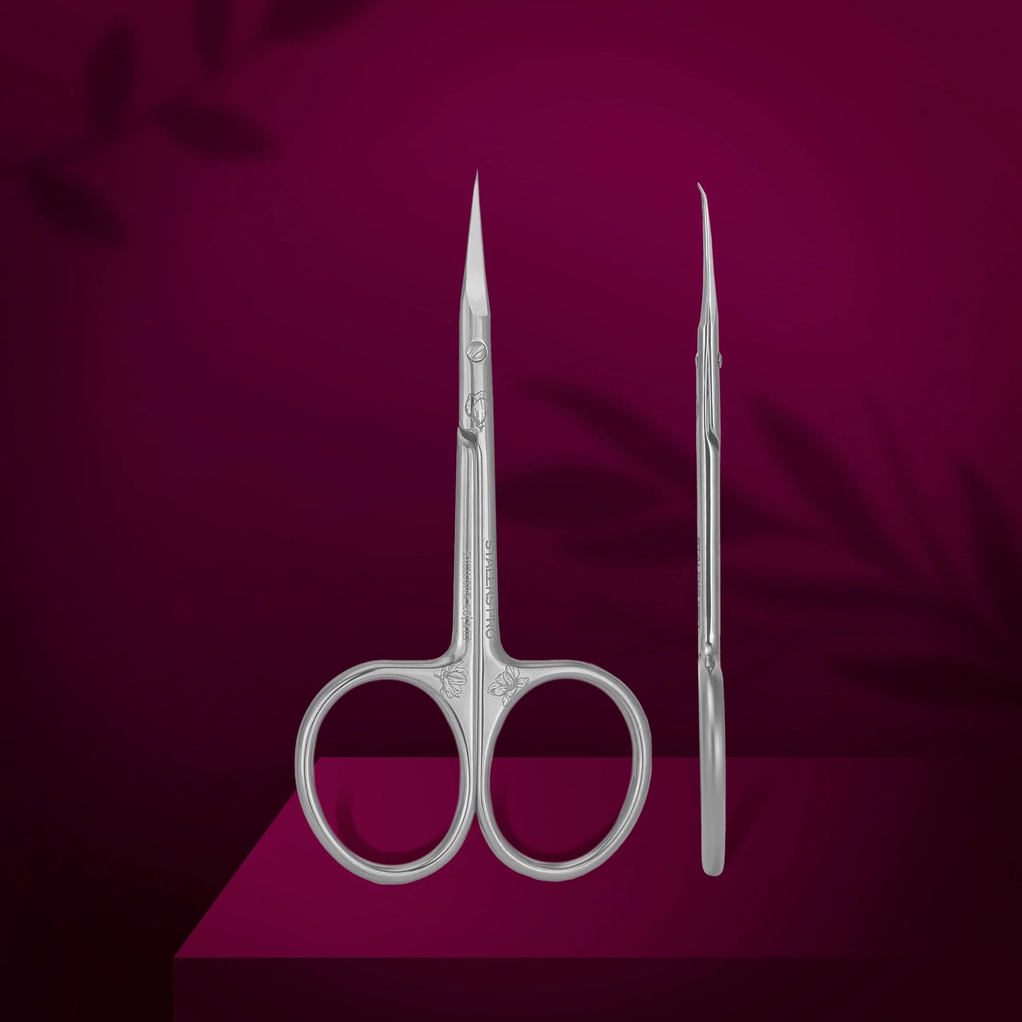 Professional Cuticle Scissors with Hook EXCLUSIVE 23 TYPE 2 (Magnolia) - Pipa Cosmetics Staleks Pro