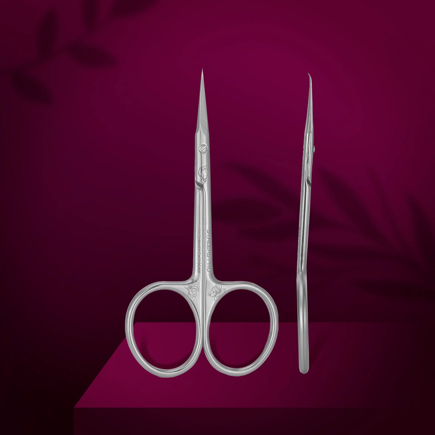 Professional cuticle scissors with hook EXCLUSIVE 21 TYPE 2 (magnolia) - Pipa Cosmetics Staleks Pro