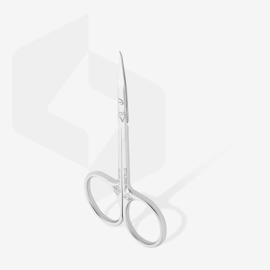 Professional cuticle scissors with hook EXCLUSIVE 23 TYPE 1 (magnolia) - Pipa Cosmetics Staleks Pro