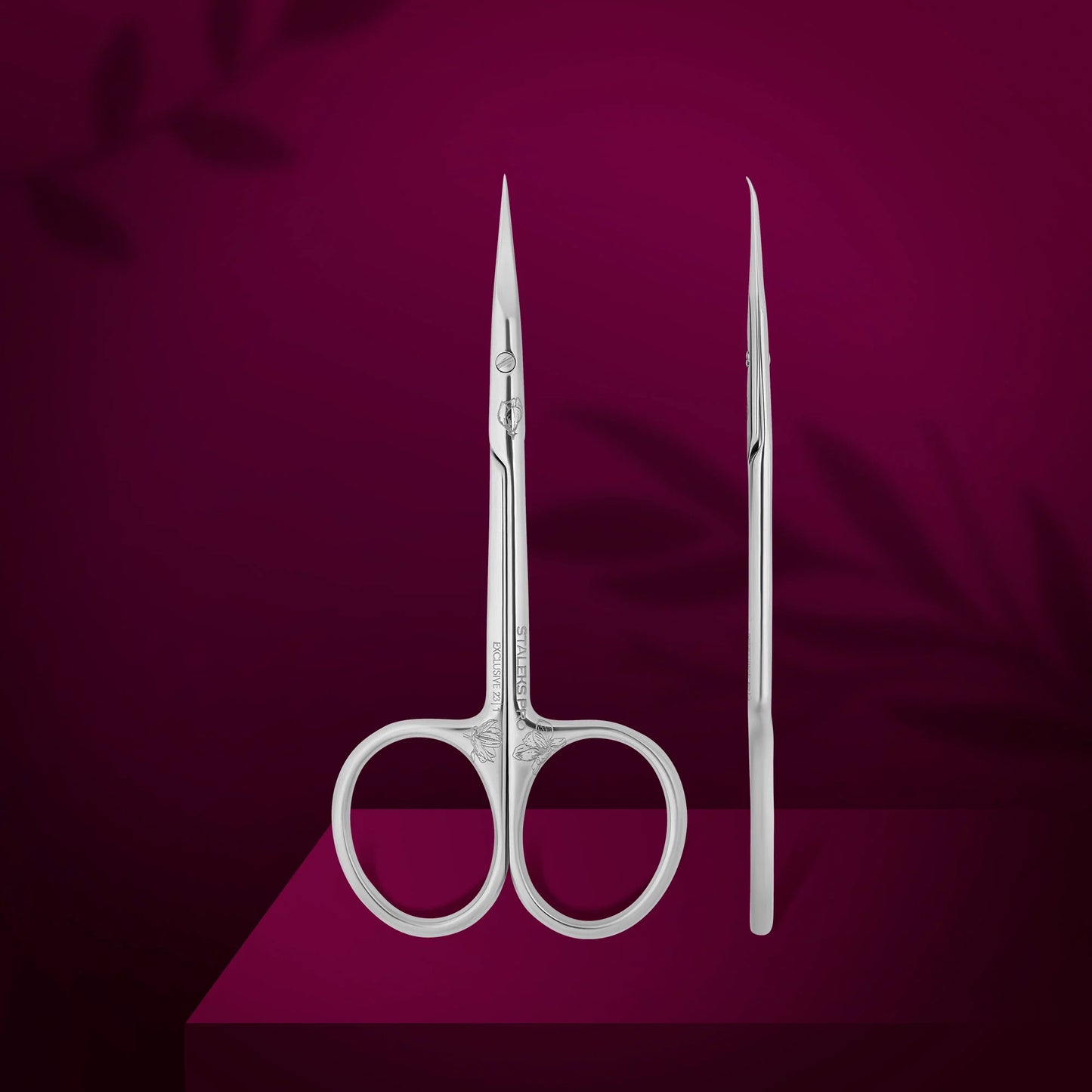 Professional cuticle scissors with hook EXCLUSIVE 23 TYPE 1 (magnolia) - Pipa Cosmetics Staleks Pro