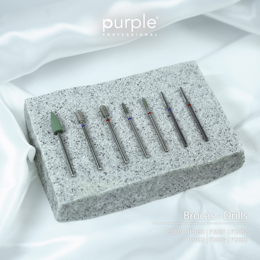 Russian Manicure Nail Drill - Cylindrical Round Top 4.0x9.0 (medium) - Pipa Cosmetics Purple Professional®