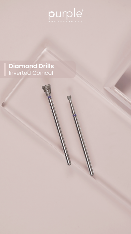 Russian Manicure Nail Drill - Inverted Cone 2.6x2.6mm (medium) - Pipa Cosmetics Purple Professional®