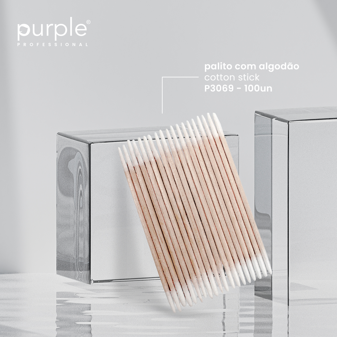 Stick With Cotton (100 Uni) - Pipa Cosmetics Purple Professional®