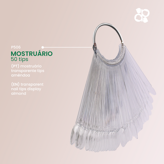Transparent Display 50 Tips - Almond - Pipa Cosmetics Purple Professional®