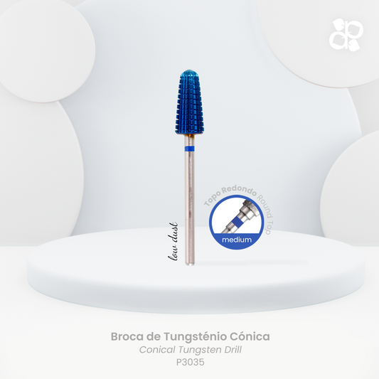 Tungsten Nail Drill - Conical Round Top 6.8x15mm (medium) - Pipa Cosmetics Purple Professional®