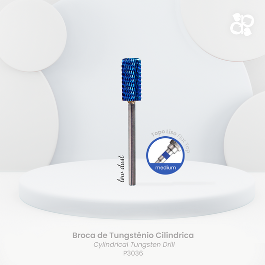 Tungsten Nail Drill - Cylindrical Flat Top 6x12.5mm (medium) - Pipa Cosmetics Purple Professional®