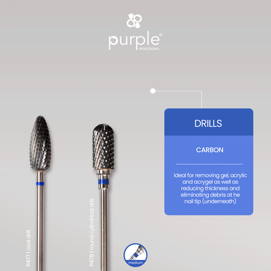 Tungsten Nail Drill - Cylindrical 6x13mm (medium) - Pipa Cosmetics Purple Professional®